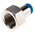 Festo QS Series Straight Threaded Adaptor, G 3/8 Female to Push In 6 mm, Threaded-to-Tube Connection Style, 190652