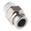 SMC KQB2 Series Straight Threaded Adaptor, R 1/8 Male to Push In 6 mm, Threaded-to-Tube Connection Style