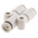 SMC KQ2 Series Y Tube-to-Tube Adaptor, Push In 4 mm to Push In 4 mm, Tube-to-Tube Connection Style