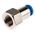 Festo QS Series Straight Threaded Adaptor, G 1/8 Female to Push In 4 mm, Threaded-to-Tube Connection Style, 153022