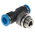 Festo QS Series Tee Threaded Adaptor, Push In 6 mm to Push In 6 mm, Threaded-to-Tube Connection Style, 186273
