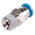 Festo QS Series Straight Threaded Adaptor, R 1/8 Male to Push In 4 mm, Threaded-to-Tube Connection Style, 153001