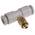 SMC KQ2 Series Tee Threaded Adaptor, Push In 6 mm to Push In 6 mm, Threaded-to-Tube Connection Style