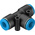 Festo QST-8-50 Series Tee Tube-to-Tube Adaptor, Push In 8 mm to Push In 8 mm, Tube-to-Tube Connection Style, 130804