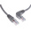 RS PRO Cat5e Straight Male RJ45 to Right Angle Male RJ45 Ethernet Cable, U/UTP, Grey PVC Sheath, 1m