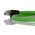 Turck Cat5e Straight Male M12 to Male RJ45 Ethernet Cable, Aluminium Foil, Tinned Copper Braid, Green PUR Sheath, 1m,