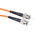 RS PRO ST to ST Simplex Multi Mode OM2 Fibre Optic Cable, 50/125μm, Orange, 1m