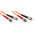 RS PRO ST to ST Duplex Multi Mode OM2 Fibre Optic Cable, 50/125μm, Orange, 3m