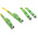 RS PRO E-2000 to E-2000 Duplex Single Mode OS1 Fibre Optic Cable, 9/125μm, Yellow, 2m
