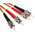 RS PRO ST to ST Duplex Multi Mode OM1 Fibre Optic Cable, 62.5/125μm, Orange, 30m