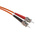 RS PRO ST to ST Duplex Multi Mode OM1 Fibre Optic Cable, 62.5/125μm, Orange, 100m