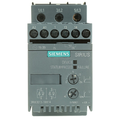 Siemens Soft Starter, Soft Start, 1.5 kW, 400 V ac, 3 Phase, IP20