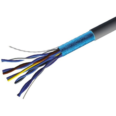 CAE Groupe 10 Core 24 AWG Telephone Cable, 1/0.51 mm, Grey Sheath, 100m