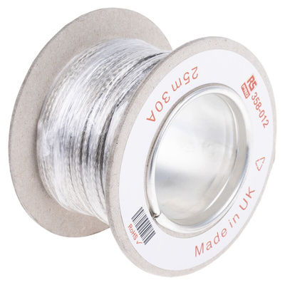 RS PRO Braided Wire 30 A, 4 x 0.8 mm, 25m BS4109
