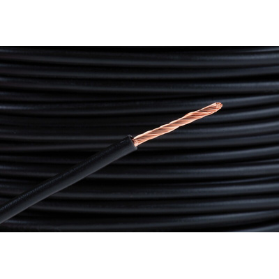 RS PRO Black 1.5 mm² Hook Up Wire, 15 AWG, 30/0.25 mm, 100m, PVC Insulation