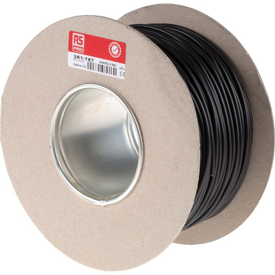 RS PRO Black 1.5 mm² Hook Up Wire, 15 AWG, 30/0.25 mm, 100m, PVC Insulation