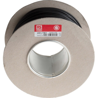 RS PRO Black 1.5 mm² Hook Up Wire, 15 AWG, 30/0.25 mm, 100m, PVC Insulation