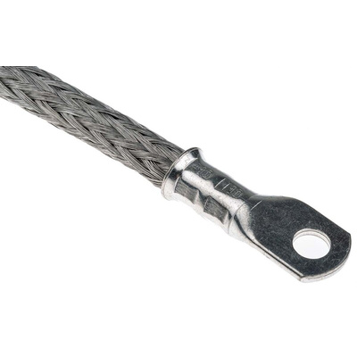 RS PRO Braided Wire, M8 Stud Size, 3 x 2 x 16 x 0.2 mm, 0.5m BS EN 13602:2002, BS4109