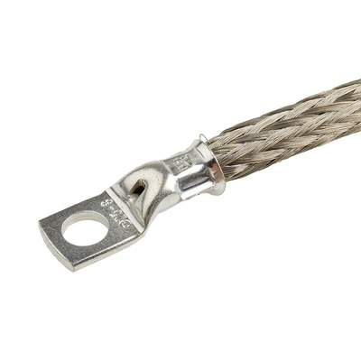 RS PRO Braided Wire, M8 Stud Size, 2 x 24 x 16 x 0.2 mm, 0.4m BS EN 13602:2002, BS4109