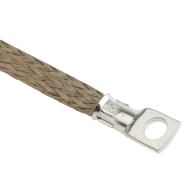 RS PRO Braided Wire, M8 Stud Size, 2 x 24 x 16 x 0.2 mm, 0.4m BS EN 13602:2002, BS4109