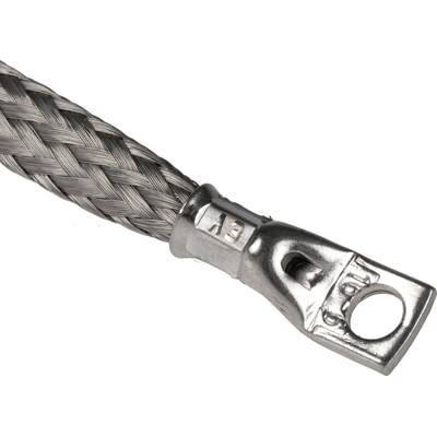 RS PRO Braided Wire, M6 Stud Size, 24 x 20 x 0.2 mm, 0.25m BS EN 13602:2002, BS4109