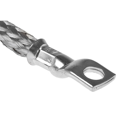 RS PRO Braided Wire, M6 Stud Size, 24 x 20 x 0.2 mm, 0.25m BS EN 13602:2002, BS4109
