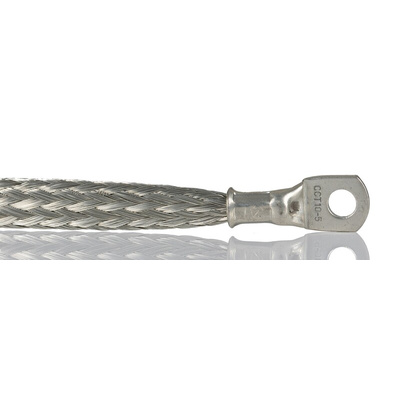 RS PRO Braided Wire, M5 Stud Size, Dia 0.2 mm, 0.2m BS EN 13602:2002, BS4109