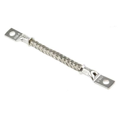 RS PRO Braided Wire, M5 Stud Size, 16 x 20 x 0.2 mm, 0.1m BS EN 13602:2002, BS4109