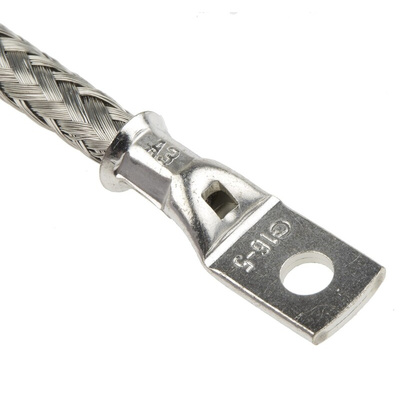RS PRO Braided Wire, M5 Stud Size, 16 x 20 x 0.2 mm, 0.1m BS EN 13602:2002, BS4109