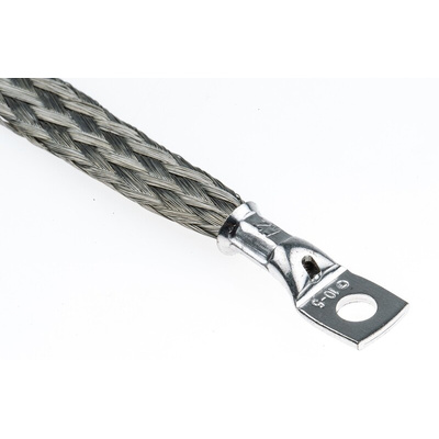 RS PRO Braided Wire, M5 Stud Size, 24 x 11 x 0.2 mm, 0.15m BS EN 13602:2002, BS4109