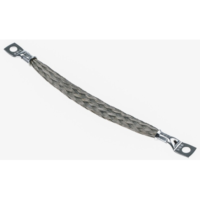 RS PRO Braided Wire, M5 Stud Size, 24 x 11 x 0.2 mm, 0.15m BS EN 13602:2002, BS4109