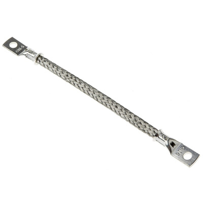 RS PRO Braided Wire, M5 Stud Size, 16 x 20 x 0.2 mm, 0.15m BS EN 13602:2002, BS4109