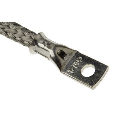RS PRO Braided Wire, M5 Stud Size, 16 x 20 x 0.2 mm, 0.15m BS EN 13602:2002, BS4109