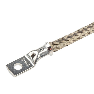 RS PRO Braided Wire, M5 Stud Size, 16 x 20 x 0.2 mm, 0.2m BS EN 13602:2002, BS4109