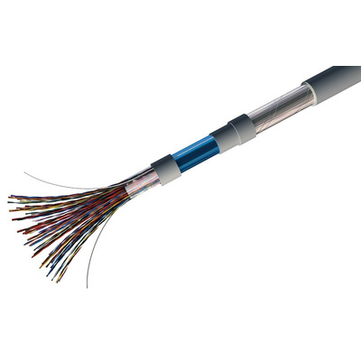 RS PRO 4 Core 20 AWG Telephone Cable, 1/0.81 mm, Grey Sheath, 100m