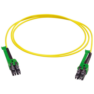 Huber+Suhner LC to LC Duplex Single Mode G657A2 Fibre Optic Cable, 2.1mm, Yellow, 2m