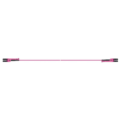 Huber+Suhner LC to LC Duplex Multi Mode OM4 Fibre Optic Cable, 2.1mm, Violet, 5m