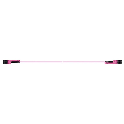 Huber+Suhner LC to LC Duplex Multi Mode OM4 Fibre Optic Cable, 2.1mm, Violet, 7m