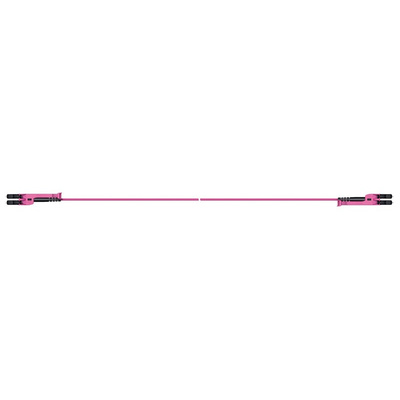 Huber+Suhner LC to LC Duplex Multi Mode OM4 Fibre Optic Cable, 2.1mm, Violet, 15m