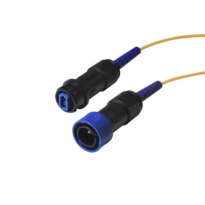 Bulgin LC to LC Simplex Single Mode OS1 Fibre Optic Cable, 9.5/125μm, Yellow, 25m