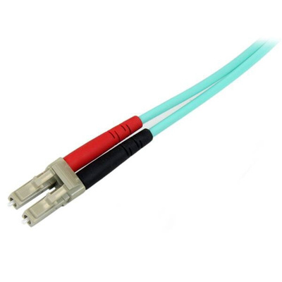 Startech LC to LC Duplex Multi Mode OM3 Fibre Optic Cable, 50/125μm, Aqua, 1m