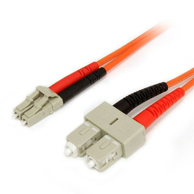 Startech LC to SC Duplex Multi Mode OM1 Fibre Optic Cable, 62.5/125μm, Orange, 2m