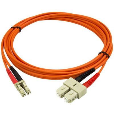 Startech LC to SC Duplex Multi Mode OM2 Fibre Optic Cable, 50/125μm, Orange, 2m