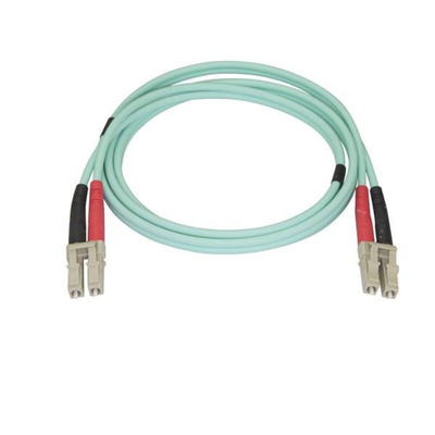 StarTech.com LC to LC Duplex Multi Mode OM4 Fibre Optic Cable, 50/125μm, Aqua, 1m