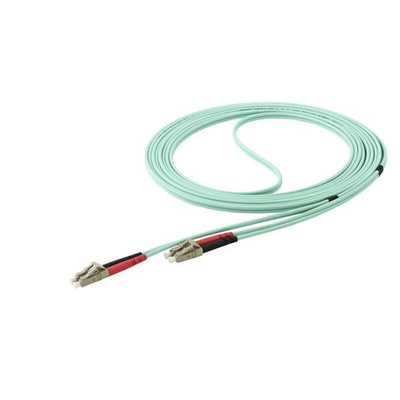 Startech LC to LC Duplex Multi Mode OM4 Fibre Optic Cable, 50/125μm, Aqua, 5m