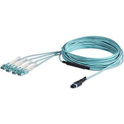 Startech MPO to LC Multi Mode OM3 Fibre Optic Cable, 50/125μm, Aqua, 10m