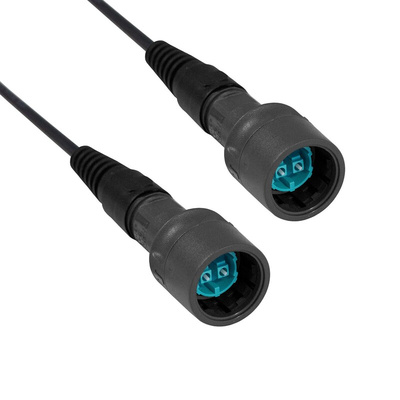 Bulgin LC to LC Duplex Multi Mode OM3 Fibre Optic Cable, 50/125μm, Aqua, 5m