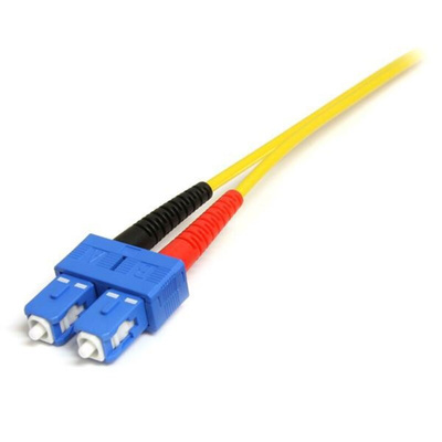 StarTech.com LC to SC Duplex Single Mode OS1 Fibre Optic Cable, 9/125μm, Yellow, 4m