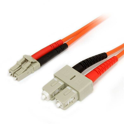 Startech LC to SC Duplex Multi Mode OM1 Fibre Optic Cable, 62.5/125μm, Orange, 1m