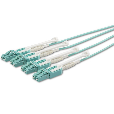 Startech MPO to LC Duplex Multi Mode OM3 Fibre Optic Cable, 50/125μm, Aqua, 2m